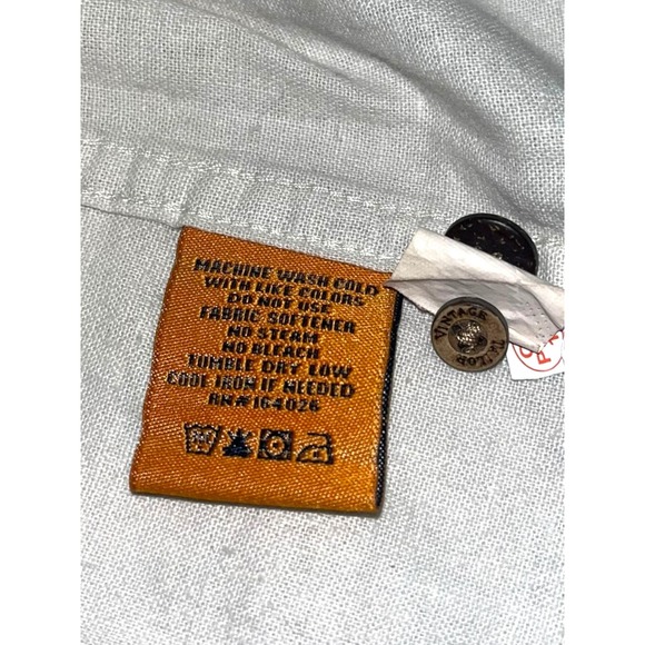 TAILOR VINTAGE Puretec Linen Cotton Cabana Camp Shirt | Mens L, Tan Stone $98 - Picture 7 of 9